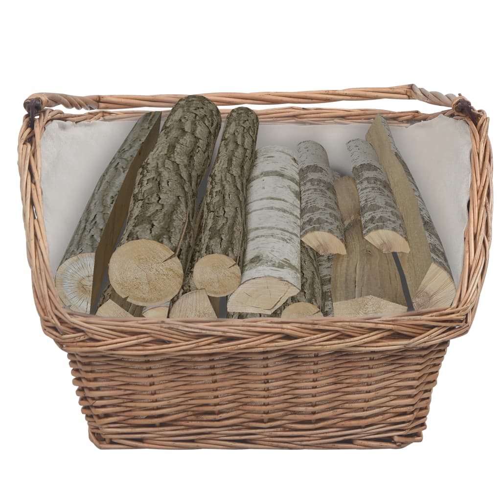 Houtmand Met Handvat 61,5X46,5X58 Cm Wilgenhout Bruin